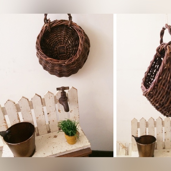 zakka vintage wall decor rustic wood shelf with a bird can - Picture 5 of 11